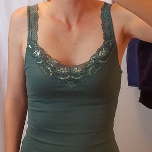 Abercrombie & Fitch Lace & Sequin Tank Top